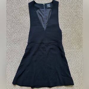A61 Alexander McQueen Black Low V neck dress size 38 XS US2